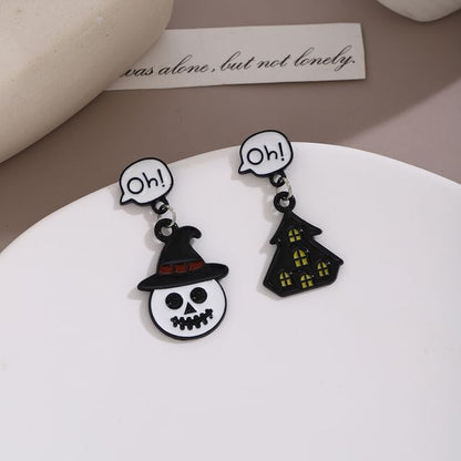 Halloween Cartoon Asymmetrical Alloy Drop Earring SpreePicky