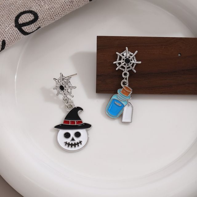 Halloween Cartoon Asymmetrical Alloy Drop Earring SpreePicky