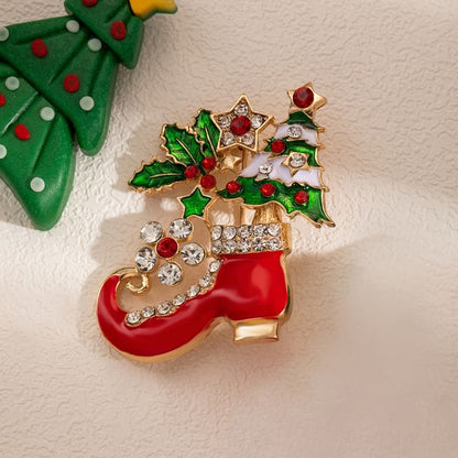 CZ Christmas Alloy Brooch SpreePicky