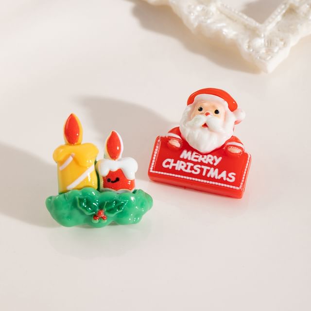 Christmas Cartoon Asymmetrical Resin Stud Earring SpreePicky