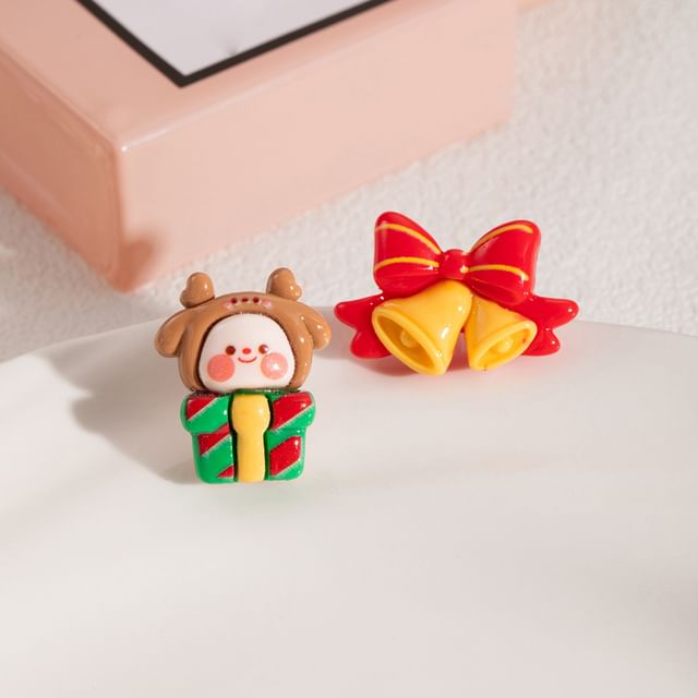 Christmas Cartoon Asymmetrical Resin Stud Earring SpreePicky