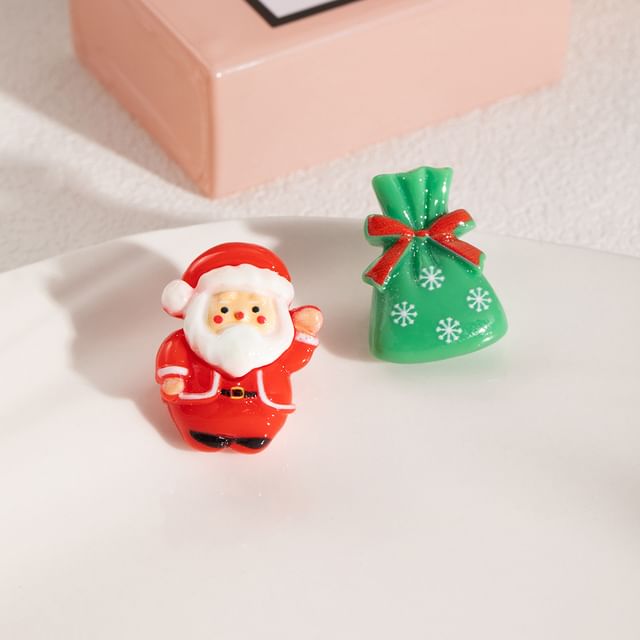 Christmas Cartoon Asymmetrical Resin Stud Earring SpreePicky