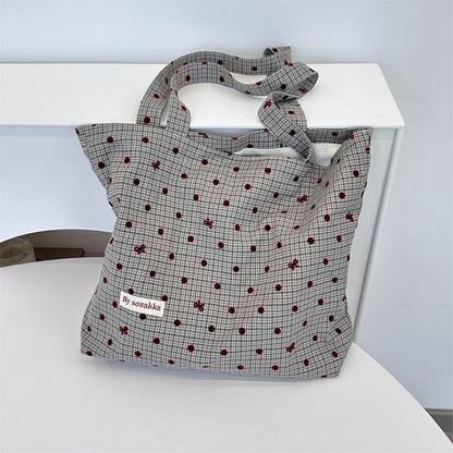 Dotted Plaid Tote Bag SpreePicky