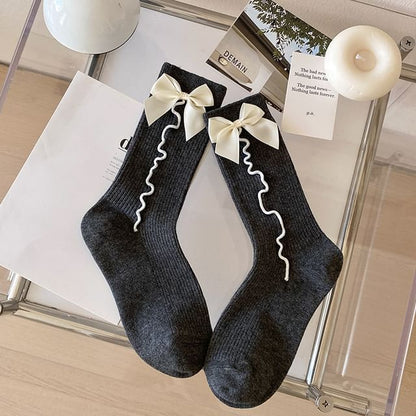 Bow Ribbed Socks SpreePicky