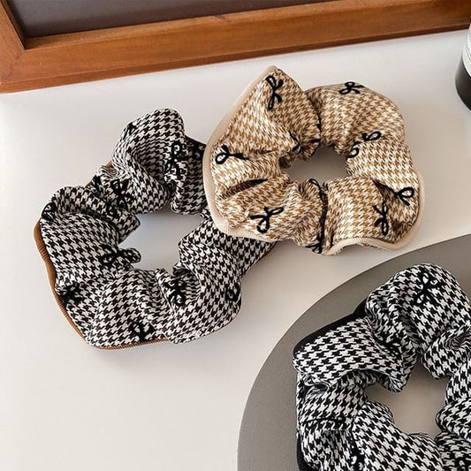 Ribbon Pattern Plaid Scrunchie SpreePicky