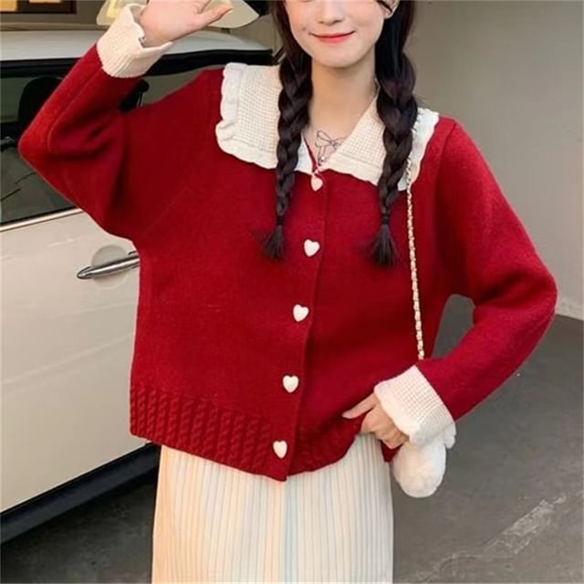 Peter Pan-Collar Soft Cardigan SpreePicky