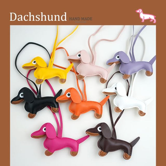 Faux-Leather Dachshund Bag Charm / Key Ring SpreePicky