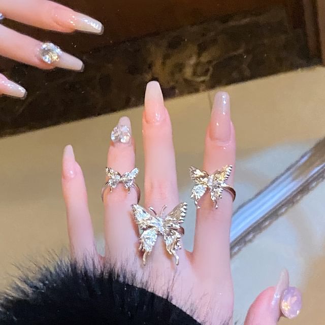/ Open Butterfly Ring Set FashionChic
