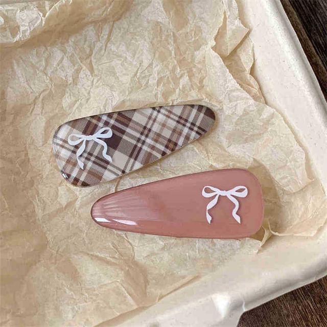 Set of 2: Bow Print Hair Clip SpreePicky