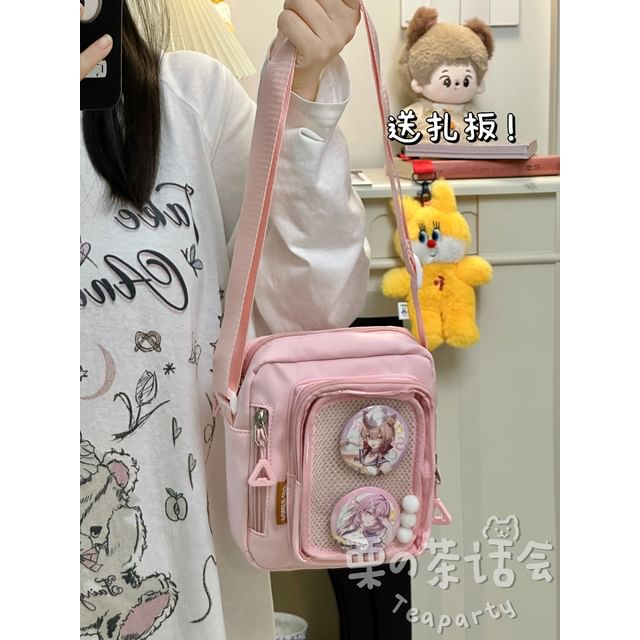 Plain Transparent Panel Crossbody Bag SpreePicky