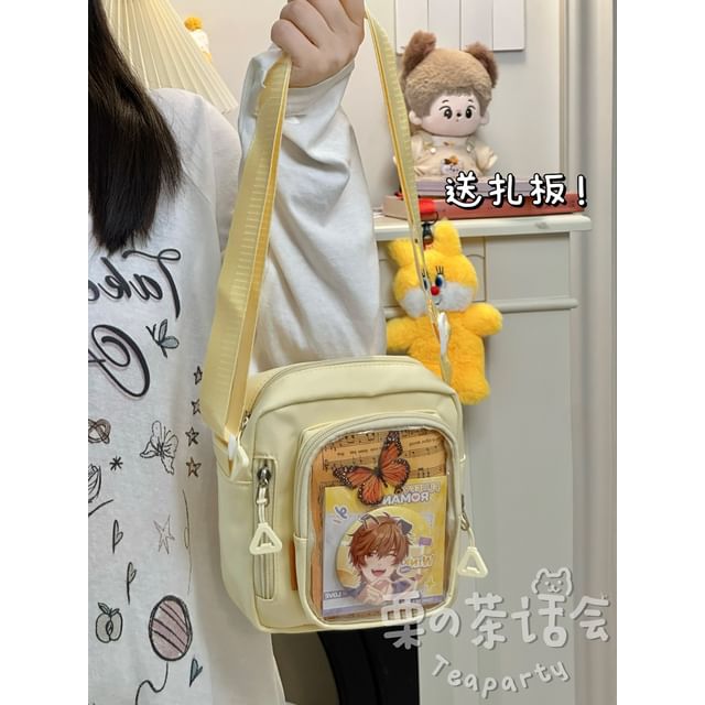 Plain Transparent Panel Crossbody Bag SpreePicky