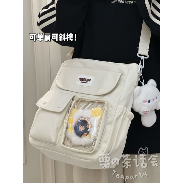 Plain Multi-Pocket Crossbody Tote Bag SpreePicky