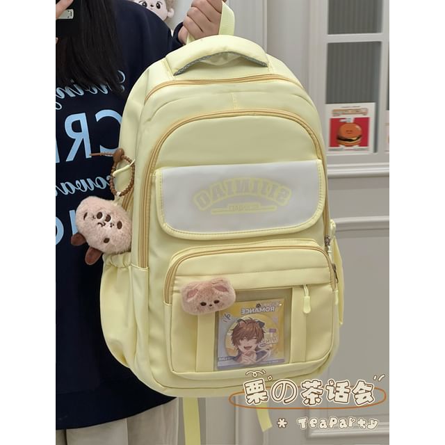 Lettering Print Transparent Panel Crossbody Tote Bag / Backpack SpreePicky