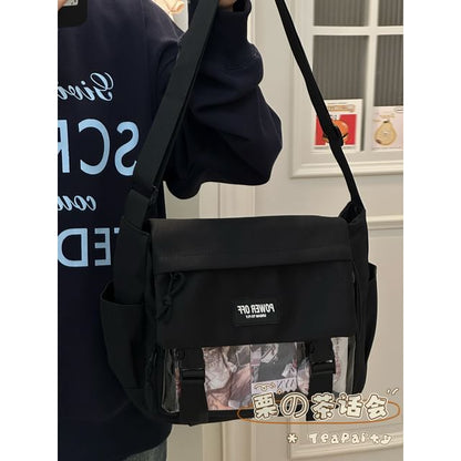 Plain Transparent Panel Messenger Bag SpreePicky