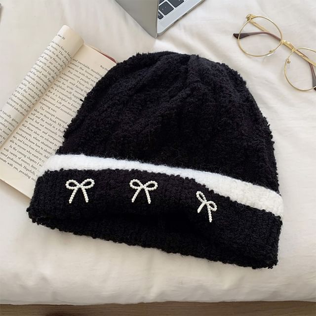 Bow Knit Beanie SpreePicky