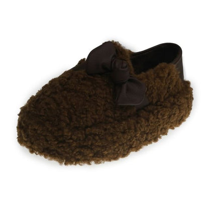 Bow Fleece Platform Slip-Ons SpreePicky