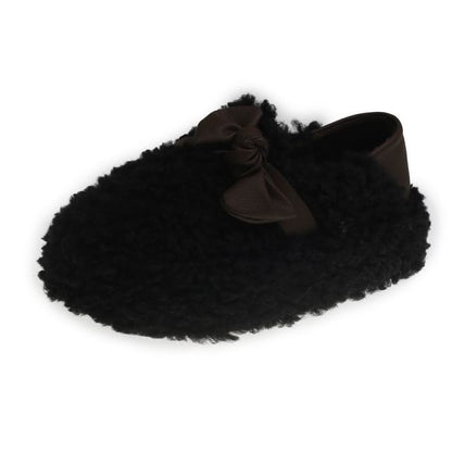 Bow Fleece Platform Slip-Ons SpreePicky