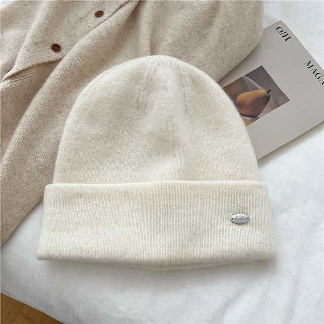 Metal Plate Knit Beanie SpreePicky