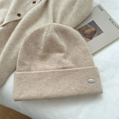 Metal Plate Knit Beanie SpreePicky