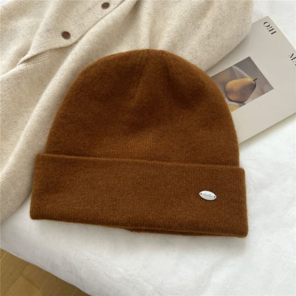 Metal Plate Knit Beanie SpreePicky