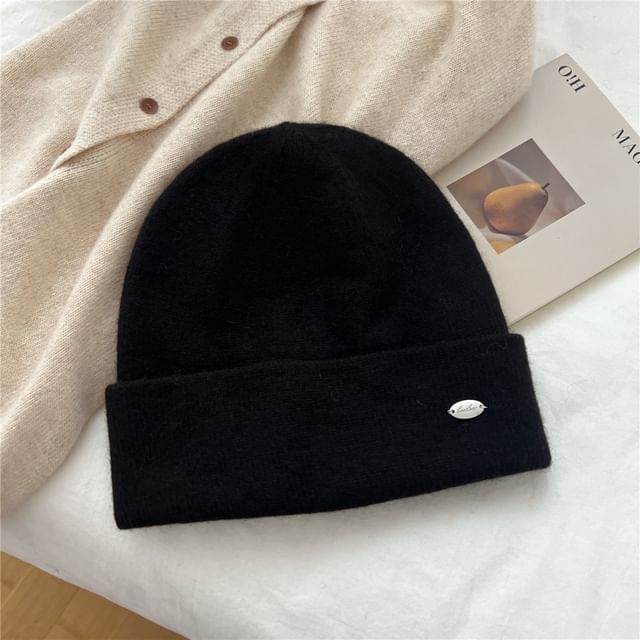 Metal Plate Knit Beanie SpreePicky