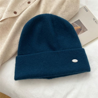 Metal Plate Knit Beanie SpreePicky