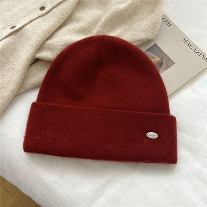 Metal Plate Knit Beanie SpreePicky