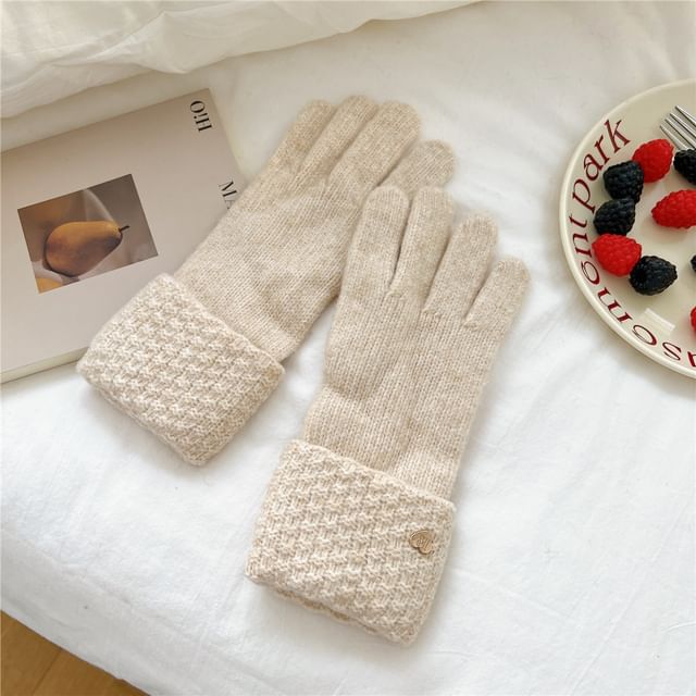 Metal Heart Touchscreen Knit Gloves SpreePicky