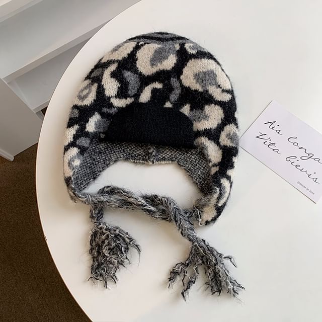 Patterned Earflap Beanie SpreePicky