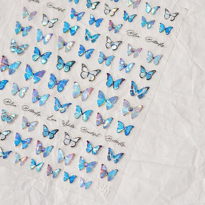 Blue Butterfly Nail Art Stickers SpreePicky