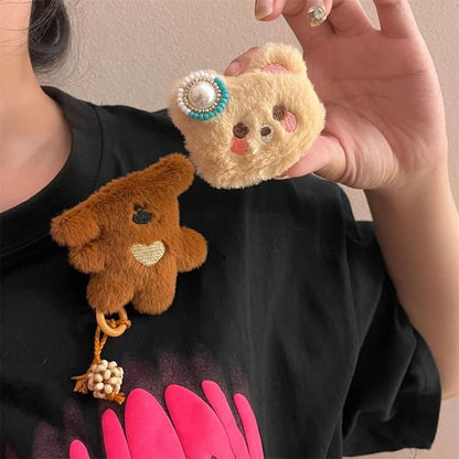 Furry Bear Necklace / Brooch SpreePicky