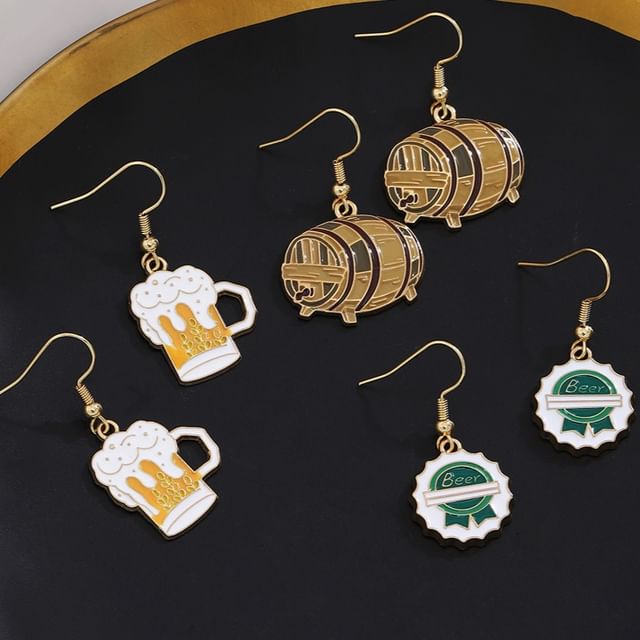 Beer Alloy Drop Earring SpreePicky