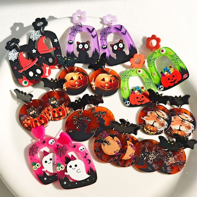 Halloween Acrylic Drop Earring SpreePicky