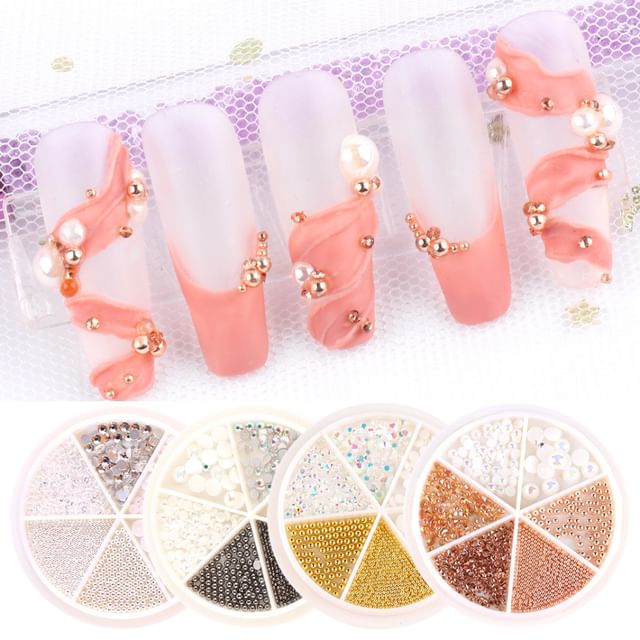 Faux Pearl / Metallic Bead / Rhinestone Nail Art Decoration / Set (Various Designs) SpreePicky