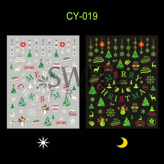 Christmas Fluorescent Nail Art Stickers SpreePicky