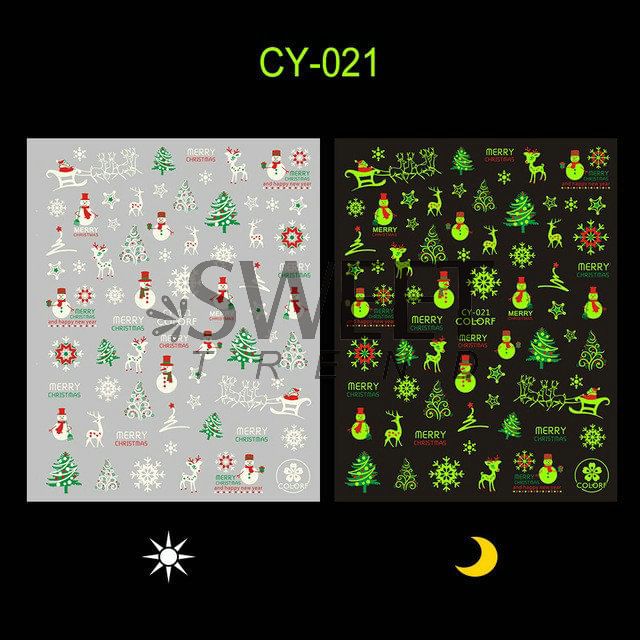 Christmas Fluorescent Nail Art Stickers SpreePicky