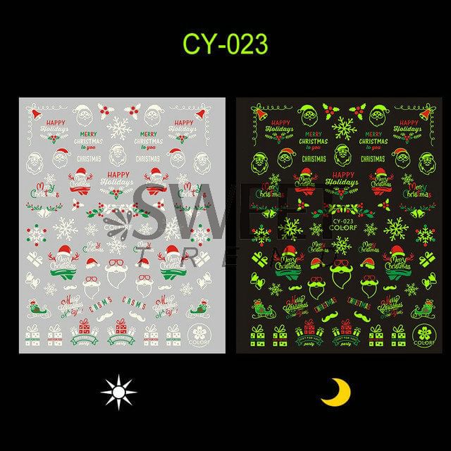 Christmas Fluorescent Nail Art Stickers SpreePicky