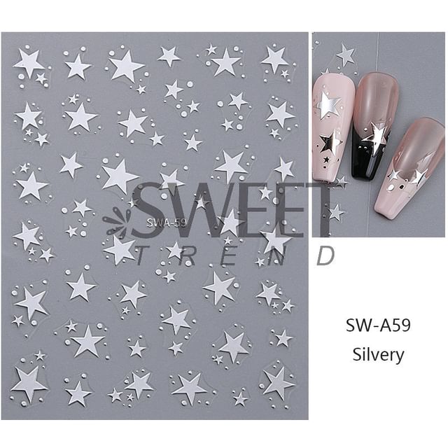 Star Metallic Nail Art Stickers SpreePicky