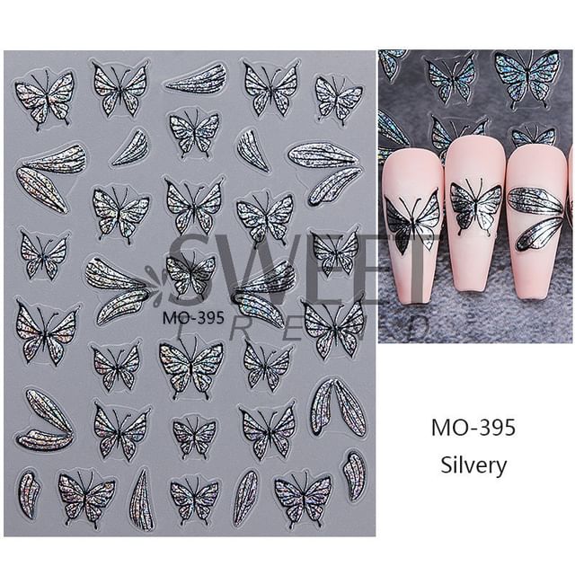 Butterfly Cat Eye Nail Art Stickers SpreePicky