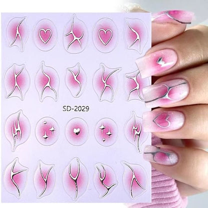 Metallic Gradient Nail Art Stickers (Various Designs) SpreePicky