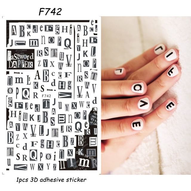 Bug Lettering Nail Art Stickers (Various Designs) SpreePicky