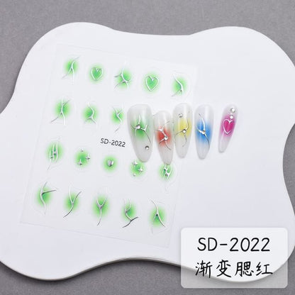 Metallic Gradient Nail Art Stickers (Various Designs) SpreePicky