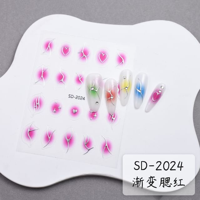 Metallic Gradient Nail Art Stickers (Various Designs) SpreePicky