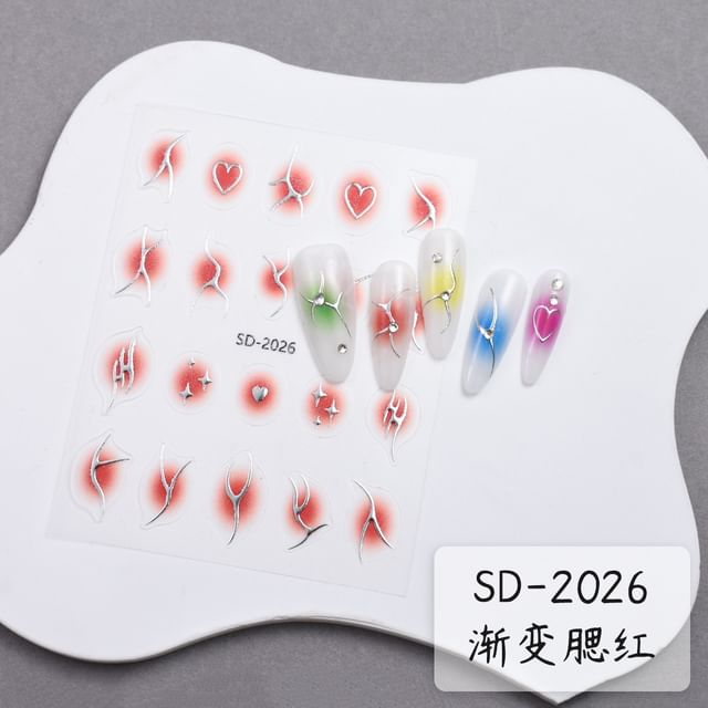 Metallic Gradient Nail Art Stickers (Various Designs) SpreePicky