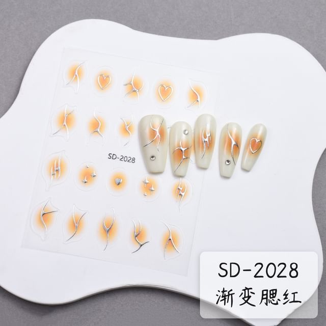 Metallic Gradient Nail Art Stickers (Various Designs) SpreePicky