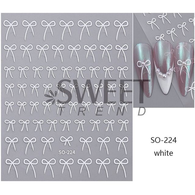 Bow Metallic Nail Art Stickers (Various Designs) SpreePicky