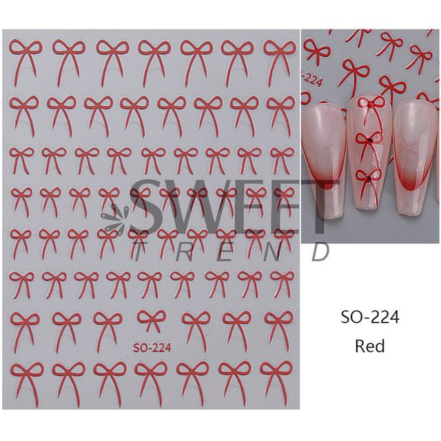 Bow Metallic Nail Art Stickers (Various Designs) SpreePicky