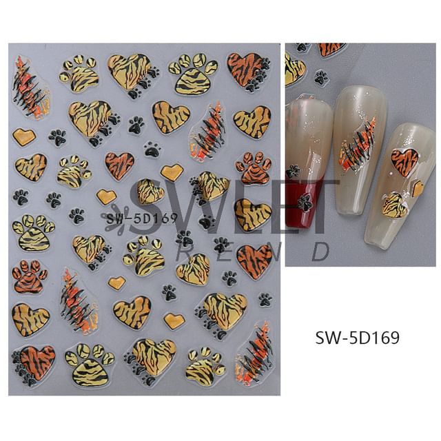 Tiger Paw Nail Art Stickers (Various Designs) SpreePicky