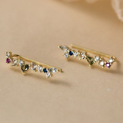 925 Sterling Silver Rhinestone Climber Earring SpreePicky