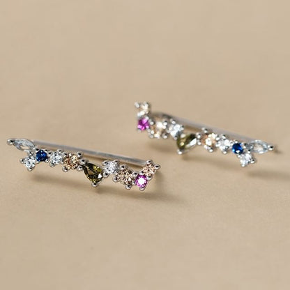 925 Sterling Silver Rhinestone Climber Earring SpreePicky